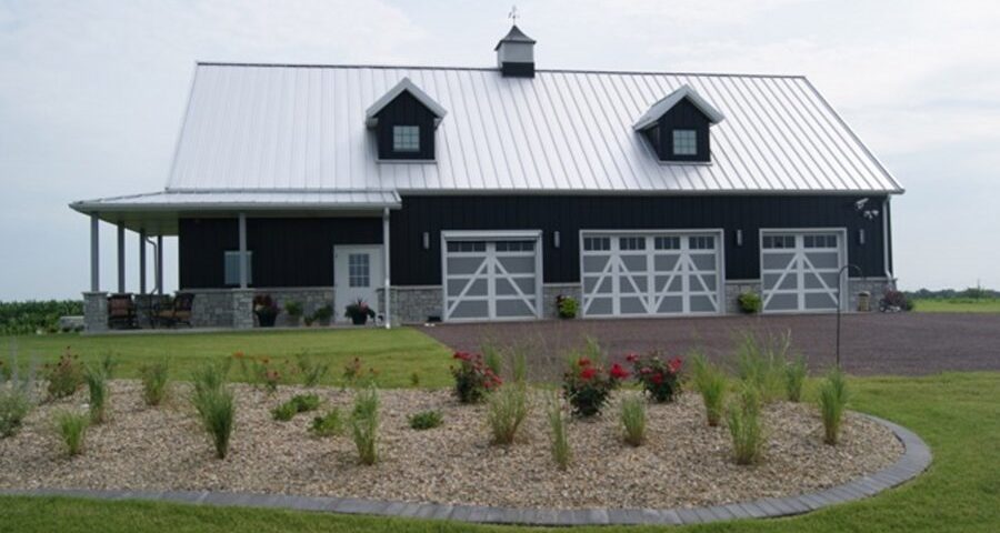 Modern galvanized steel barndominiums in Arizona City, Arizona, showcasing durability and style in a unique living space