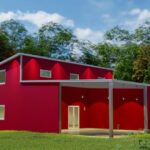 Stylish galvanized steel barndominiums in Page, Arizona, showcasing modern design and rustic charm