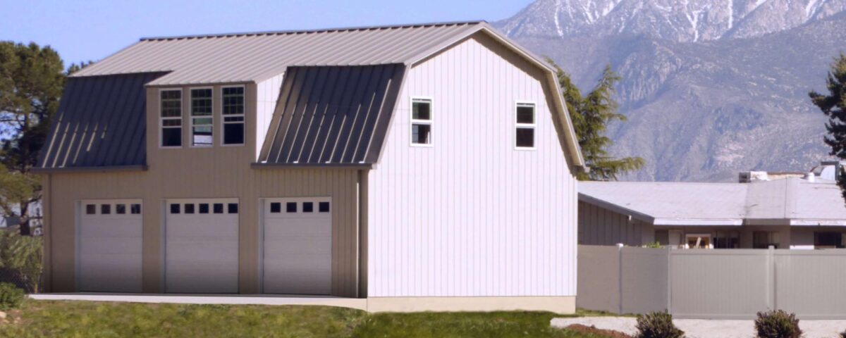 Stunning galvanized steel barndominiums in Prescott, Arizona, showcasing modern design and rustic charm amid beautiful landscapes