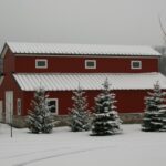 Modern galvanized steel barndominiums in San Luis, Arizona, showcasing innovative design and durable construction