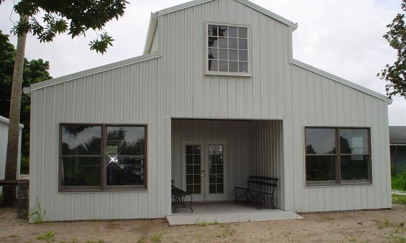 Image of galvanized steel barndominiums in Sweetwater Ranch, Arizona, showcasing modern design and rural charm