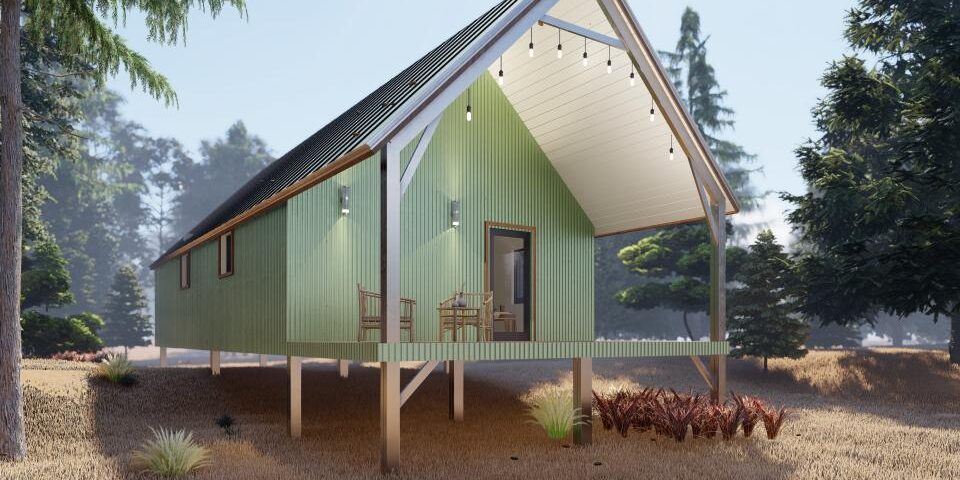 Stylish galvanized steel cabins in Coolidge, Arizona, showcasing durable design and modern living in a unique setting